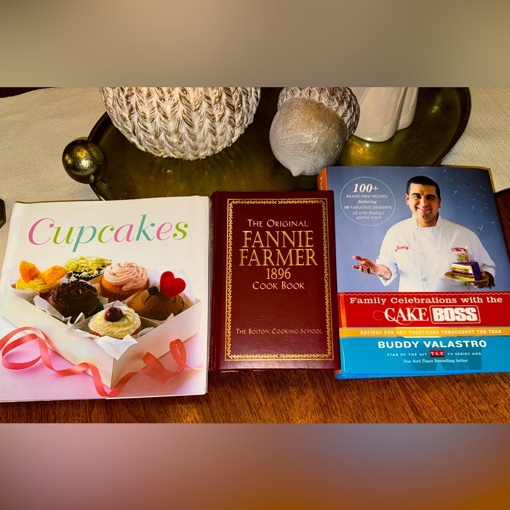 Set of 3 baking cookbooks